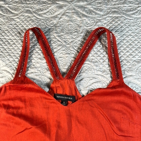 Banana Republic Red Orange Cropped Embellished Camisole - Picture 5 of 8